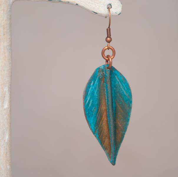 Turquoise Abstract Monstera Leaf Earrings with Crystal – Paula Sherras  Designs